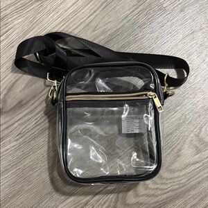 Clear Crossbody Bag with Black Strap